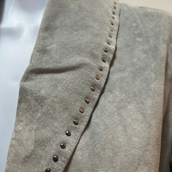 NWT Vintage Karen Kane Blue Leather Studded Jacket Small - Picture 2 of 10